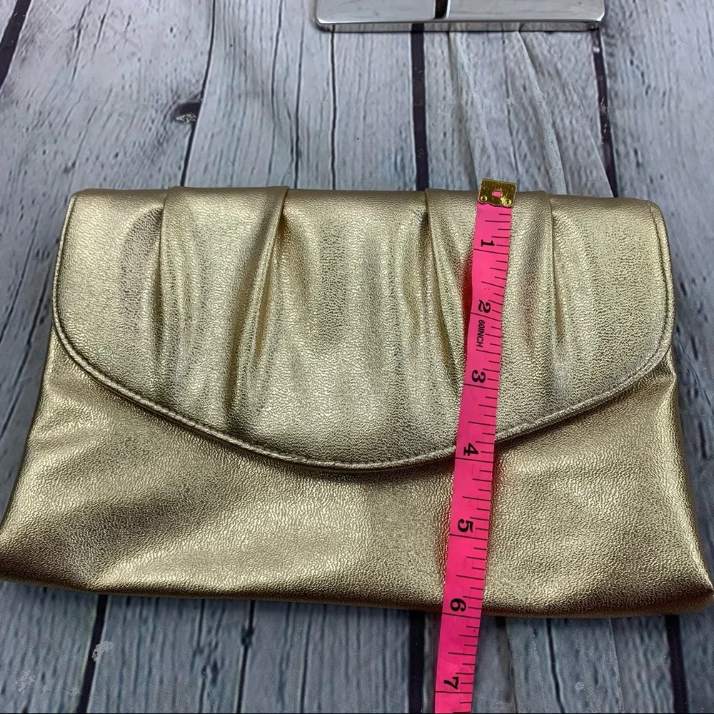 Vintage Gold Pleated Clutch Purse